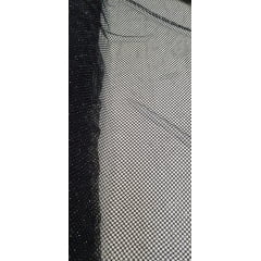 Tela Arrastão Preto com Pedrarias Preta - Comprimento 0,95 cm x Largura 1,30 m
