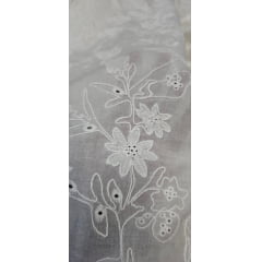 Layse Bordada Premium Bologna Cordonê Off White  - Comprimento 1,50 m x Largura 1,30 m 