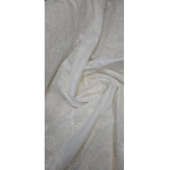 Layse Bordada Premium Bologna Cordonê Off White  - Comprimento 1,50 m x Largura 1,30 m 