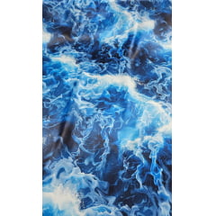 Cetim Estampado Digital Água    - Comprimento 0,75 cm  x Largura 1,47 m  