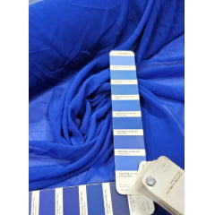 Mousseline Lisa Toque de Seda Azul Royal  - Comprimento 3 m x Largura 1,50 m