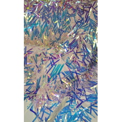 Paetê Rosa Bebê Holográfico Espadas  - Comprimento 0,65 cm x Largura 1,40 m  