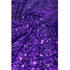 Paetê Bordado Montreal Roxo - Comprimento 0,60 cm x Largura 1,30 m  