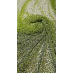 Tule Diamond Degrade Verde Limão - Comprimento 0,95 cm x Largura 1,40 m 