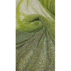 Tule Diamond Degrade Verde Limão - Comprimento 0,95 cm x Largura 1,40 m 