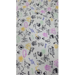 Viscose pesada Estampada  Baw - Comprimento 2 m x Largura 1,40 m 