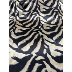 Cetim Estampado Digital Animal Print Zebra COM FALHA E REMENDO - Comprimento 1,50 m x Largura 1,47 m 