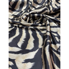 Cetim Estampado Digital Animal Print Zebra COM FALHA E REMENDO - Comprimento 1,50 m x Largura 1,47 m 