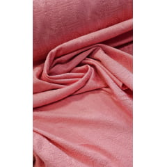Bengaline Jacquard Adamascada Acetinada Coral - Comprimento 2,80 m x Largura 1,45 m 