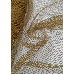 Tela Com Glitter Bali Dourada COM FUROS - Comprimento 1 m x Largura 1,60 m 