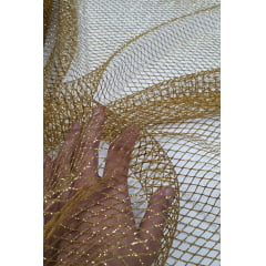 Tela Com Glitter Bali Dourada COM FUROS - Comprimento 1 m x Largura 1,60 m 