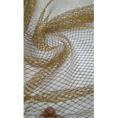 Tela Com Glitter Bali Dourada COM FUROS - Comprimento 1 m x Largura 1,60 m