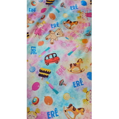 Cetim Estampado Digital Erê - Largura 1,47 m x Comprimento 1 m 