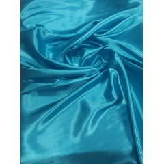 Cetim Charmeusse Liso Azul Turquesa - Comprimento 1 m x Largura 1,47 m  