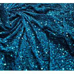 Veludo Cristal Bordado Verde Garrafa - Comprimento 2,80 m x Largura 1,50 m