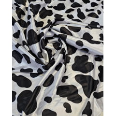 Cetim Estampado Digital Vaca  COM DEFEITO NO TECIDO - Comprimento 2 m x Largura 1,47 m 