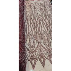 Tule Diamond Arabescos Marsala Modelo 12752 - Comprimento 1 m x Largura 1,45 m