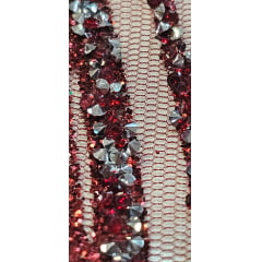 Tule Diamond Arabescos Marsala Modelo 12752 - Comprimento 1 m x Largura 1,45 m