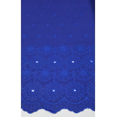 Layse em Linho Trovata Barrado Azul Royal ST100 - Comprimento 3 m x Largura 1,30 m