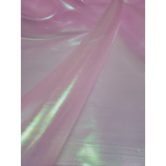 Organza Holográfica Rosa - Comprimento 0,80 cm x Largura 1,50 m 