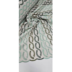 Linho Trovata Bordado Infinity Tons Verde - Comprimento 2,50 m x Largura 1,30 m