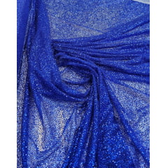 Tule com Glitter Azul Royal Pesado COM FALHA - Comprimento 1,20 m x Largura 1,40 m Tule com Glitter Azul Royal Pesado COM FALHA - Comprimento 1,20 m x Largura 1,40 m