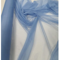 Tule Azul Serenity com Elastano 1,60m de Largura x Comprimento 1,60 m 