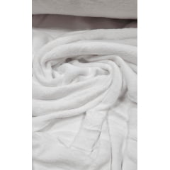 Ultra Soft Fleece Dupla Face Branco  COM SUJEIRA - Comprimento 1,40 m x Largura 1,90 m