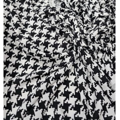 Popeline de Viscose Estampada Pied de Poule Preto - Comprimento 3,40 m x Largura 1,47 m Popeline de Viscose Estampada Pied de Poule Preto - Comprimento 3,40 m x Largura 1,47 m