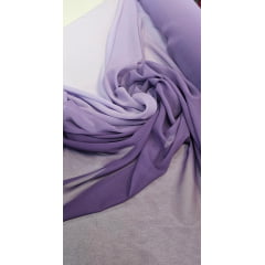 Mousseline Toque de Seda Degradê Roxo com Lilás - Comprimento 1,50 m x Largura 1,47 m Mousseline Toque de Seda Degradê Roxo com Lilás - Comprimento 1,50 m x Largura 1,47 m