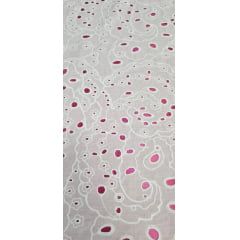 Layse Bordada Premium Off White V22214 - Comprimento 0,95 cm x Largura 1,40 m