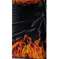 Cetim Estampado Digital Barrado Labaredas COM DEFEITO - Comprimento 2,40 Cm x LARGURA 1,47 M