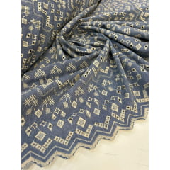 Layse Jeans Bordada BTJ 2 ESCURO - Comprimento 1 m x Largura 1,30 m Layse Jeans Bordada BTJ 2 ESCURO - Comprimento 1 m x Largura 1,30 m