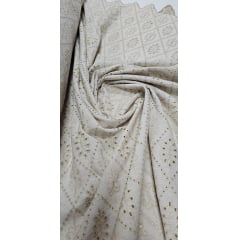 Linho Misto Bordado Imperiale Natural - Comprimento 2,50 m x Largura 1,30 m Linho Misto Bordado Imperiale Natural - Comprimento 2,50 m x Largura 1,30 m