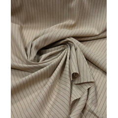 Linho Trovata Risca de Giz Kaki com Preto  - Comprimento 0,95 cm x Largura 1,40 m