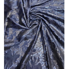 Pelúcia Bordada Azul Marinho COM FURO NA BORDA - Comprimento 1,65 m x Largura 160 m