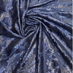 Pelúcia Bordada Azul Marinho COM FURO NA BORDA - Comprimento 1,65 m x Largura 160 m