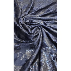 Pelúcia Bordada Azul Marinho COM FURO NA BORDA - Comprimento 1,65 m x Largura 160 m