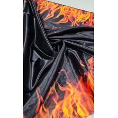 Cetim Estampado Digital Barrado Labaredas COM FALHAS - Comprimento 2 m x LARGURA 1,47 M