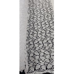 Renda Guipir Pesada Branca Folhas COM SUJEIRA - Comprimento 3 m x Largura 1,40 m Renda Guipir Pesada Branca Folhas COM SUJEIRA - Comprimento 3 m x Largura 1,40 m