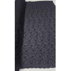 Layse Bordada Preto Modelo I92 - Comprimento 3 m x Largura 1,35 m Layse Bordada Preto Modelo I92 - Comprimento 3 m x Largura 1,35 m