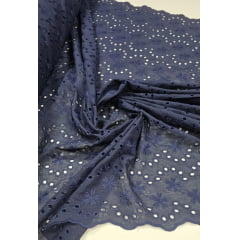 Layse Bordada Azul Marinho Modelo I82 - Comprimento 2,50 m x Largura 1,35 m