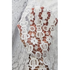 Renda Guipir Pesada Dull Opaca Branca D8 - Comprimento 2,50 m x Largura 1,35 m Renda Guipir Pesada Dull Opaca Branca D8 - Comprimento 2,50 m x Largura 1,35 m