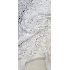 Renda Guipir Pesada Dull Opaca Branca D8 - Comprimento 2,50 m x Largura 1,35 m Renda Guipir Pesada Dull Opaca Branca D8 - Comprimento 2,50 m x Largura 1,35 m