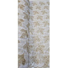 Layse Richelieu Bicolor AFrican Branco e Kaki - Comprimento 1,30 m x Largura 1,30 m Layse Richelieu Bicolor AFrican Branco e Kaki - Comprimento 1,30 m x Largura 1,30 m