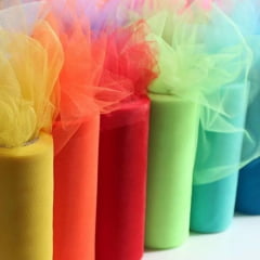 Tule Liso Decoração 1,20m Largura Amarelo Cítrico