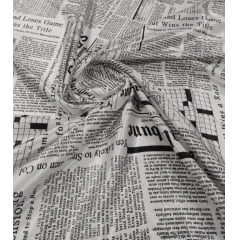 Cetim Estampado Jornal - Comprimento 2 m x Largura 1,47 m Cetim Estampado Jornal - Comprimento 2 m x Largura 1,47 m