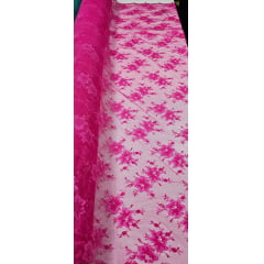 Renda Francêsa Tipo Chantily com Bico Pink - Comprimento 4,70 m x Largura 1,60 m