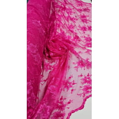 Renda Francêsa Tipo Chantily com Bico Pink - Comprimento 4,70 m x Largura 1,60 m