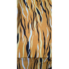 Viscose Premium Animal Print Sarjado Fundo Laranja - Comprimento 2 m x Largura 1,40 m